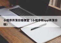 小程序开发价格便宜（小程序和app开发价格）