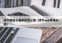 济宁微信小程序开发公司（济宁app开发公司）