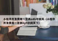 小程序开发费用一览表o4b华网天（小程序开发费用一览表hy9华网天下）