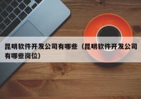 昆明软件开发公司有哪些（昆明软件开发公司有哪些岗位）