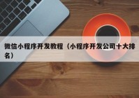 微信小程序开发教程（小程序开发公司十大排名）