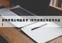 软件开发公司起名字（软件开发公司名字大全）